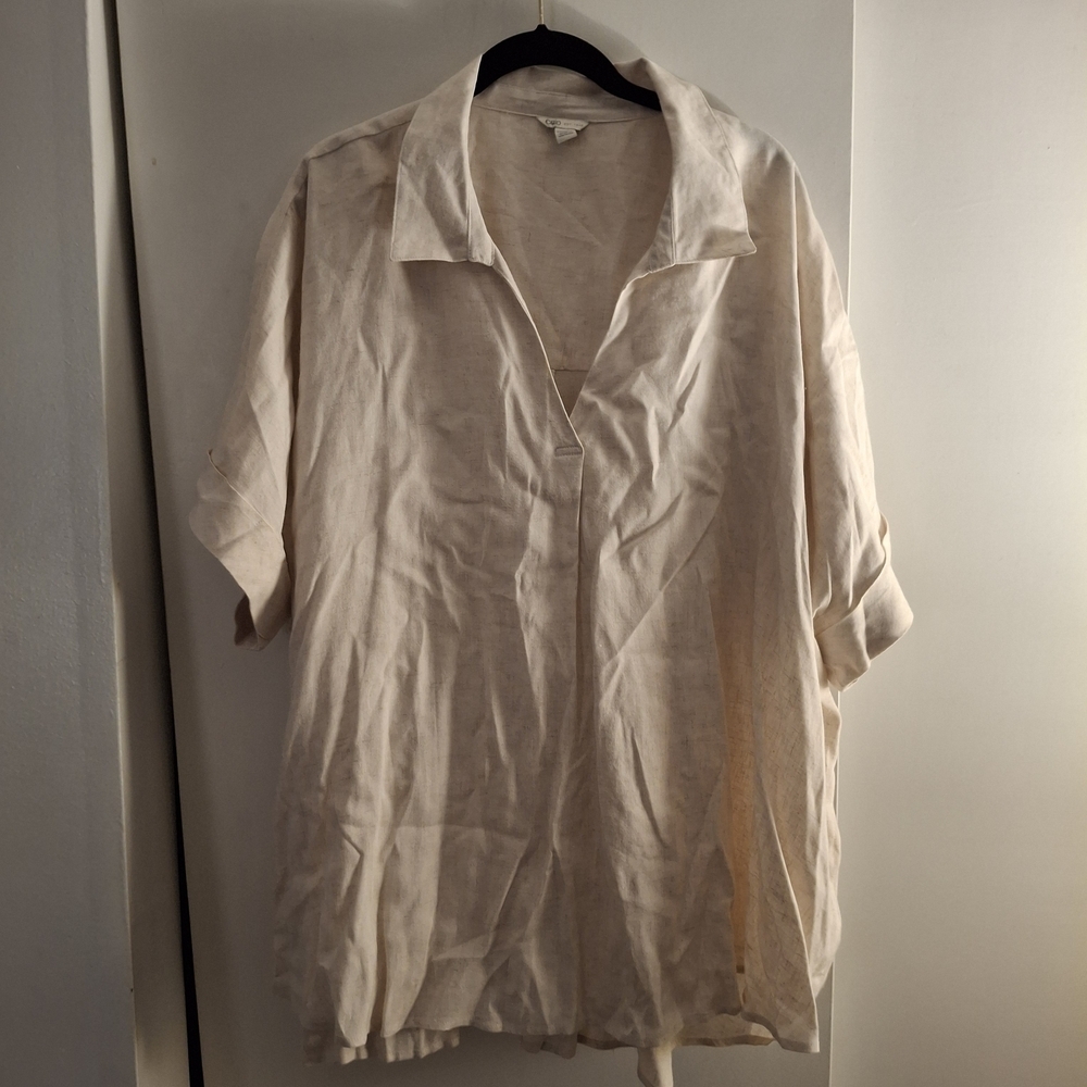 Cato Women's Cream Linen Shirt